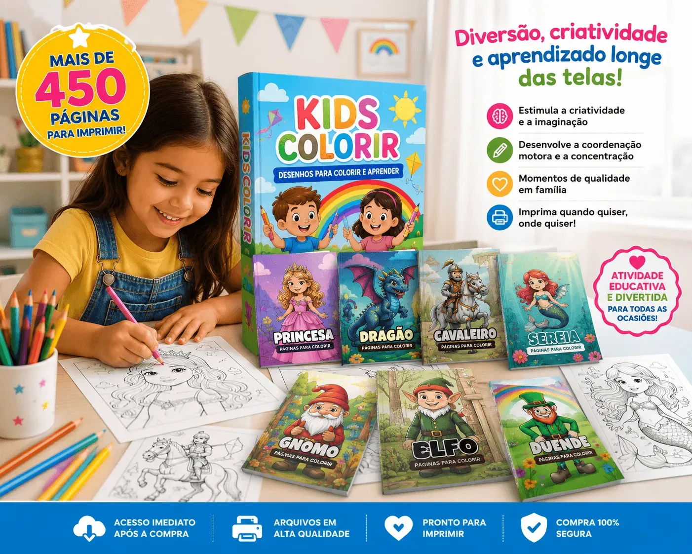 Kids Colorir — coleção de desenhos para imprimir e colorir